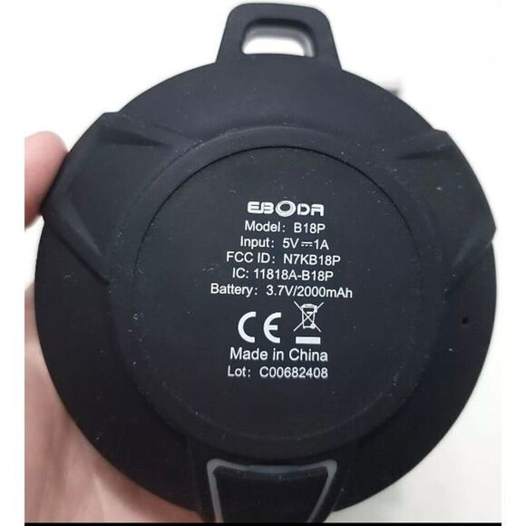 EBODA - NWT - Waterproof Portable Bluetooth Speaker/Black w/LED Lighting Effects - Picture 4 of 14